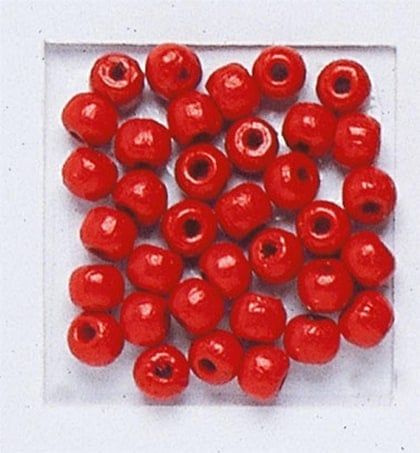 Perle in legno rosse 1 cm
