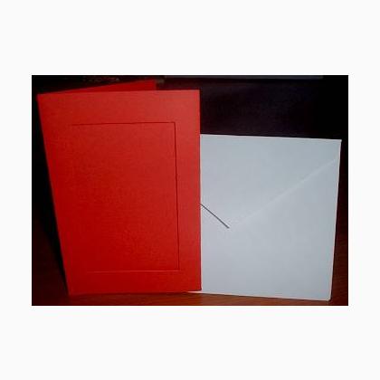 Card rectangular opening: red