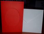 Card oval opening: red