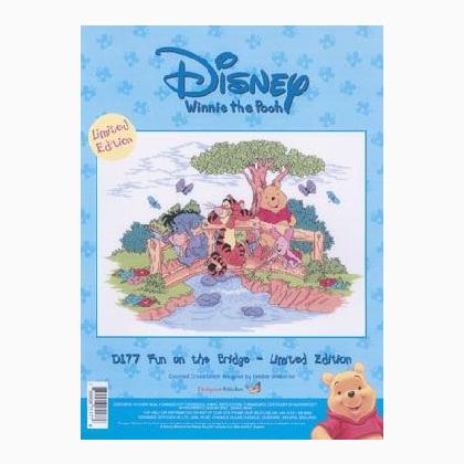 Fabrick and 4 Printed Color Schemes Inside Needles Winnie The Pooh K069 Counted Cross Stitch KIT#2 Threads Embroidery Pattern Kit