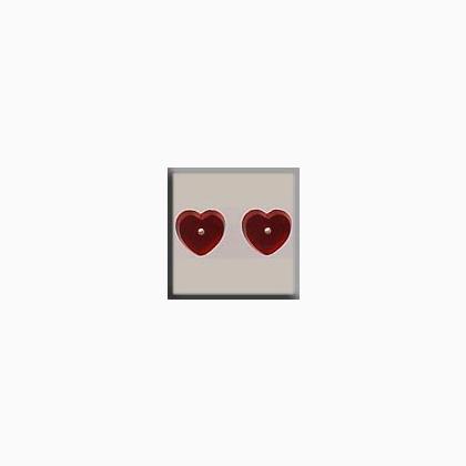 12239 Petite Flat Heart Matte Ruby
