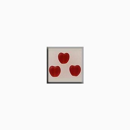 12082 Small Channeled Heart Matte Ruby