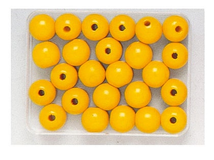 Wood Beads 1.2cm. Yellow