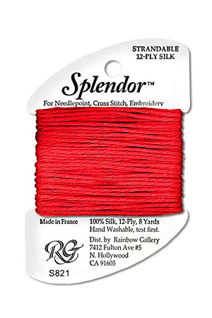 Rainbow Gallery Splendor silk 8 yards 12-ply strandable S975 red 3 Pack
