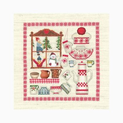 Kit Point De Croix Blackwork & Sashiko - Kimono Blanc - Le Bonheur Des Dames - 30ct