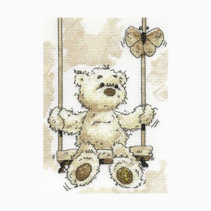 Kit Point De Croix DMC 'Lickle Ted Petits Câlins' - Dessin 12,5x17,5 Cm, Ouvert Mais Neuf