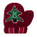 4423S - Small Red Mitten with Tree