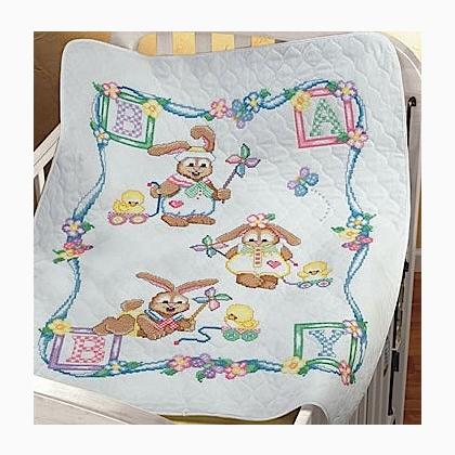 Janlynn cross stitch baby online quilt kits
