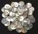 Round mother of pearl buttons 15mm. white