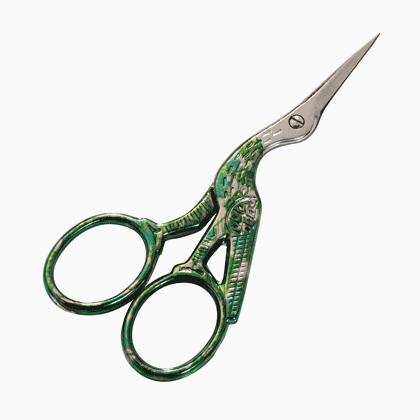 Embroidery Stork Scissors - Green