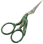Embroidery Stork Scissors - Green