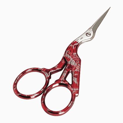 Embroidery Stork Scissors - Red