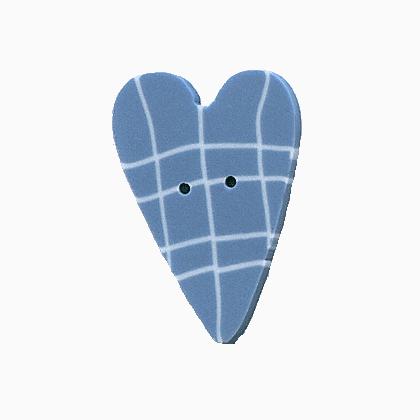 BW1003 - Blue Plaid Heart - Blue & White