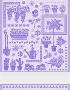 Come una volta: Jardin - kitchen towel Lilac