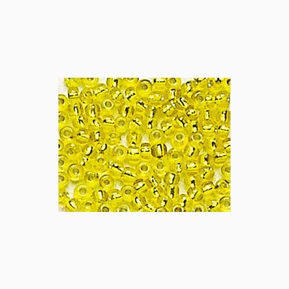 Rocailles - Transp. with silver 2,6mm. - Yellow