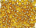 Rocailles - Transp. with silver 2,6mm. - Gold