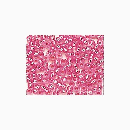 Rocailles - Transp. with silver 2,6mm. - Pink