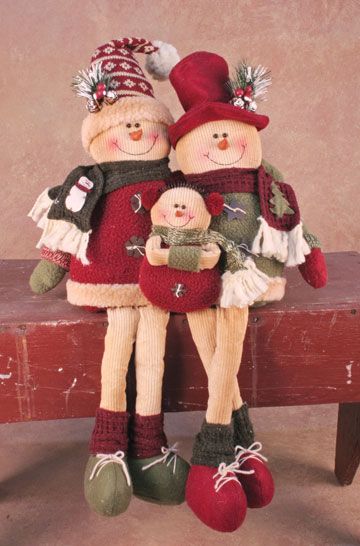 Wool Snowman Family