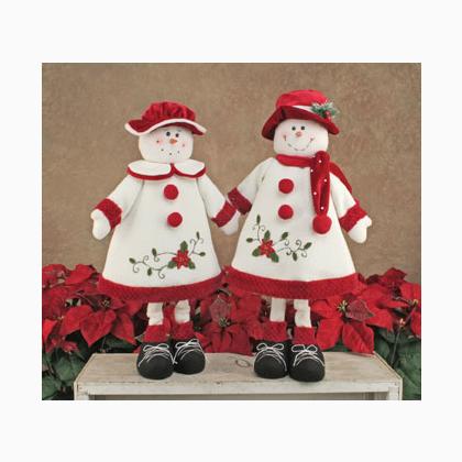 Poinsettia Snow Couple