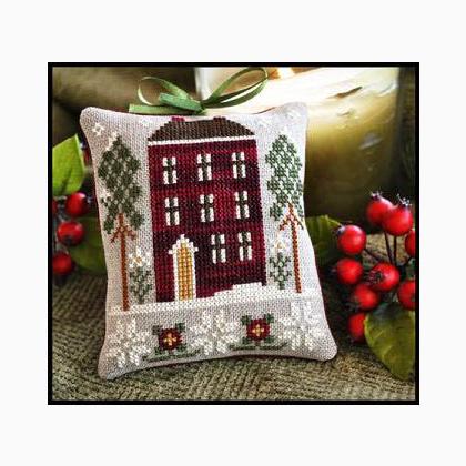 Ornament 6-Red House In Winter