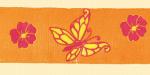 Velour Ribbon: Butterflies - orange