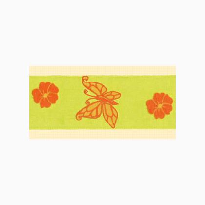 Velour Ribbon: Butterflies - green
