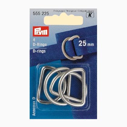 D-rings (25mm) - Silver-coloured