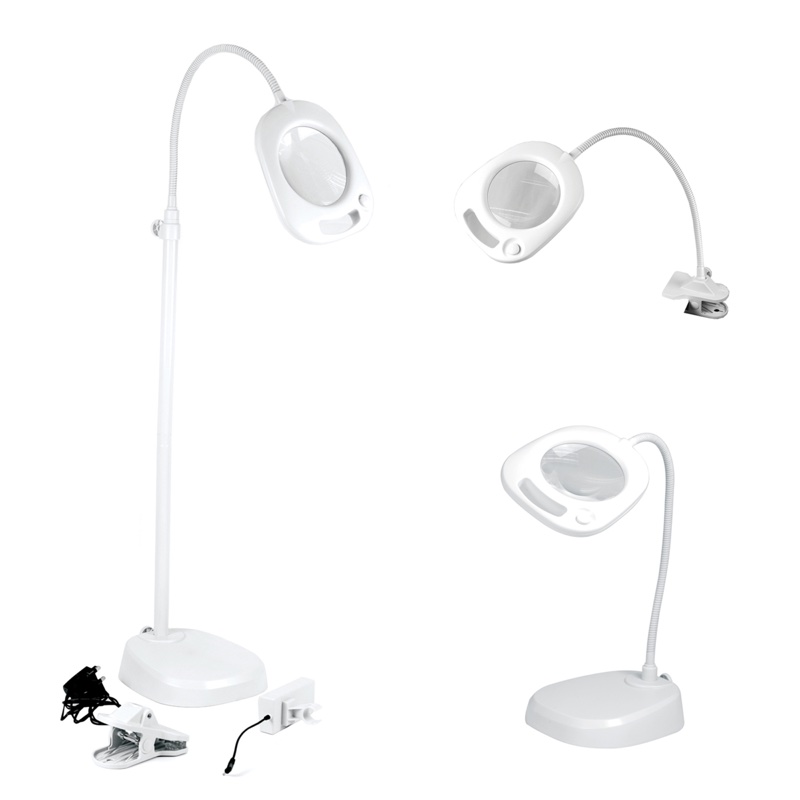 Purelite Tri Spectrum Rechargeable Magnifying Floor, Table and Desk Lamp - European