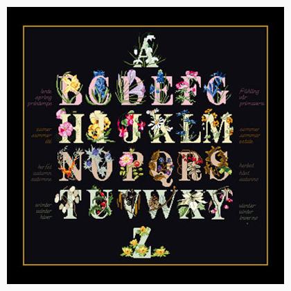 Floral Alphabet - black