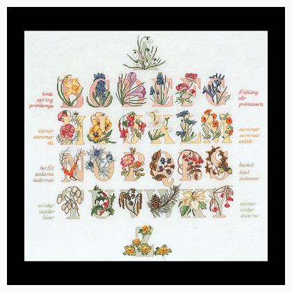 Floral Alphabet - white