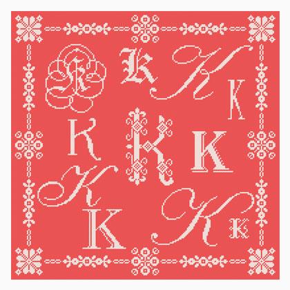 Sampler Letter K