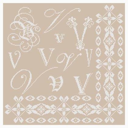 Sampler Letter V