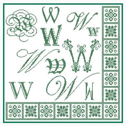 Sampler Letter W