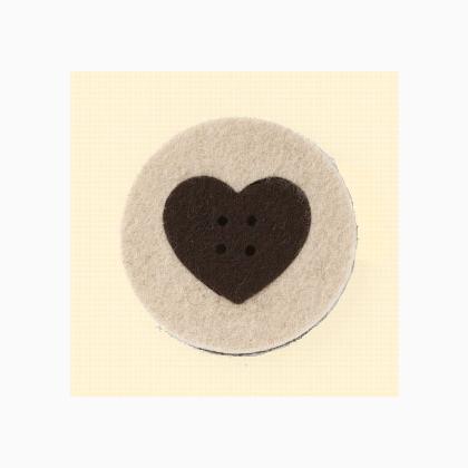 Riche Round Heart - Brown on Beige