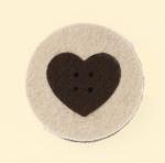 Riche Round Heart - Brown on Beige
