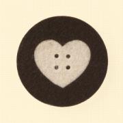 Riche Round Heart - Beige on Brown