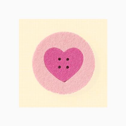 Riche Round Heart - Fuchsia on Pink
