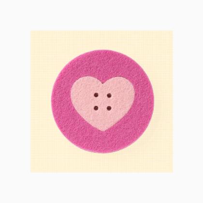 Riche Round Heart - Pink on Fuchsia