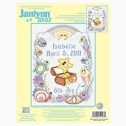 Suzy's Zoo Janlynn Counted Cross Stitch Kit Witzy Birth Announcement