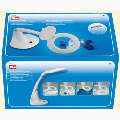 Magnifying glass with lamp and base