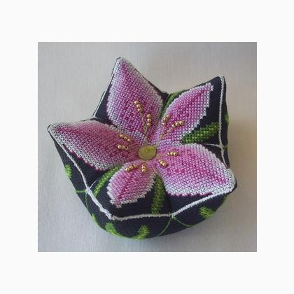 Pink Iris Pincushion