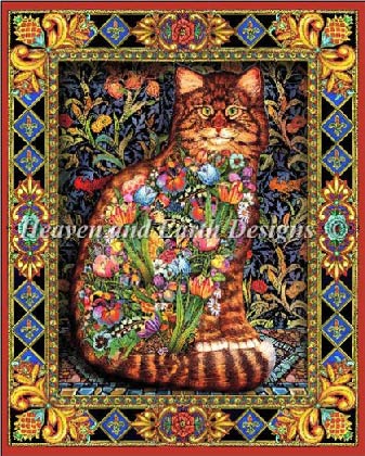 Tapestry Cat From Heaven and Earth Designs Cross Stitch Charts Cross Stitch Charts Casa Cenina