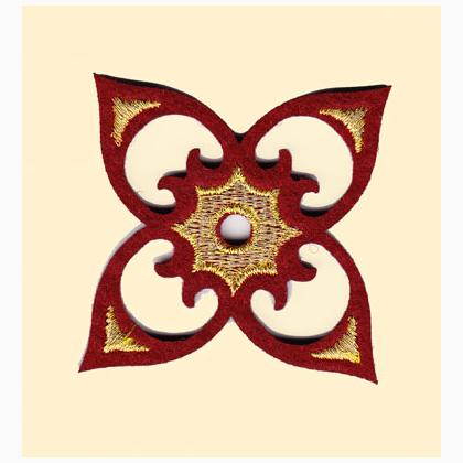 Charming decorations: gold and red ribbon