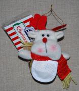 Christmas Soft Toy - Hanging Reindeer with bell