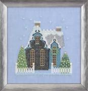 Snow Globe Village Series: Little Snowy Blue Cottage
