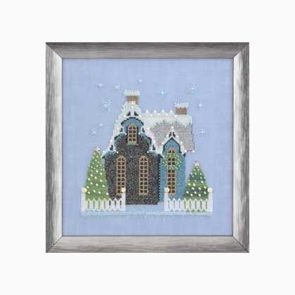 Snow Globe Village Series: Little Snowy Blue Cottage