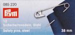 Safety pins with coil, hardened steel - 38mm.