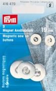 Magnetic sew-on buttons 19 mm, silver-coloured