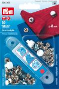 Press fasteners Mini 8 mm, silver-coloured