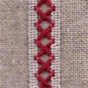 Croix Ribbon - Red/Natural